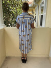 Safari Chic Midi Dress - Blue