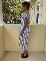 Safari Chic Midi Dress - Blue