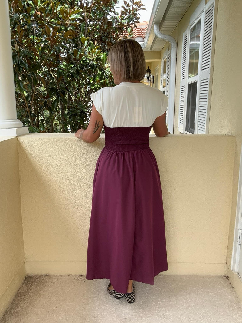 Plum Crazy Twofer Dress