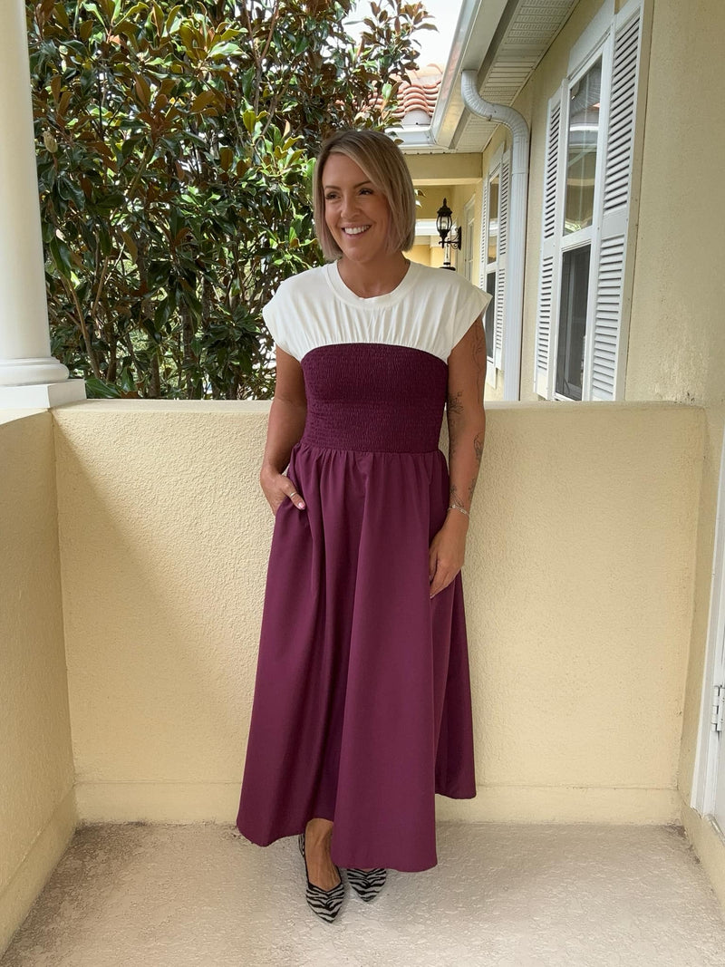 Plum Crazy Twofer Dress