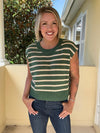 Around The Bend Boxy Sweater - Pine Green