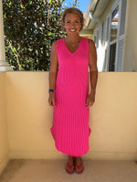 Casually Cool Neon Midi Dress - Candy Pink